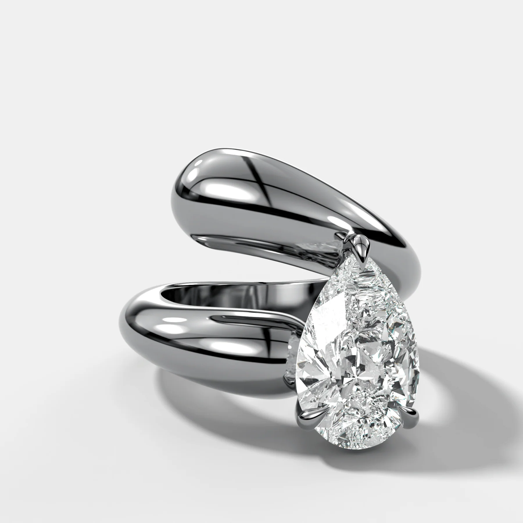 Wrap Engagement Ring with Pear Cut Diamond - Image 3
