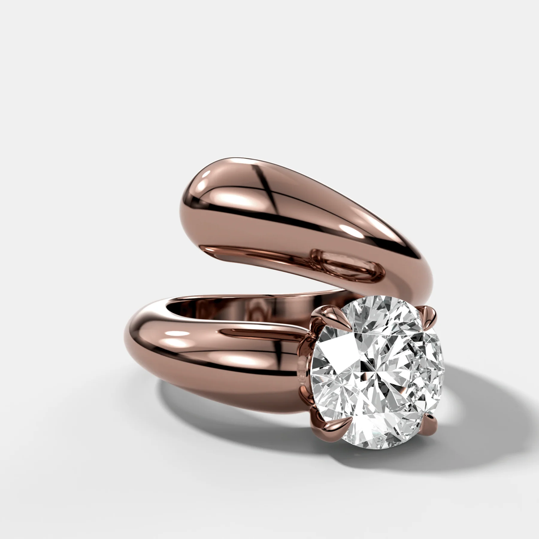 Wrap Engagement Ring with Round Cut Diamond - Image 4