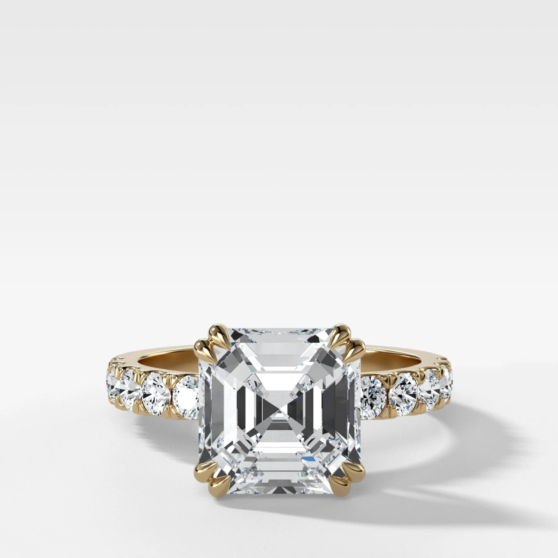 Zenith Engagement Ring With Asscher Cut Diamond