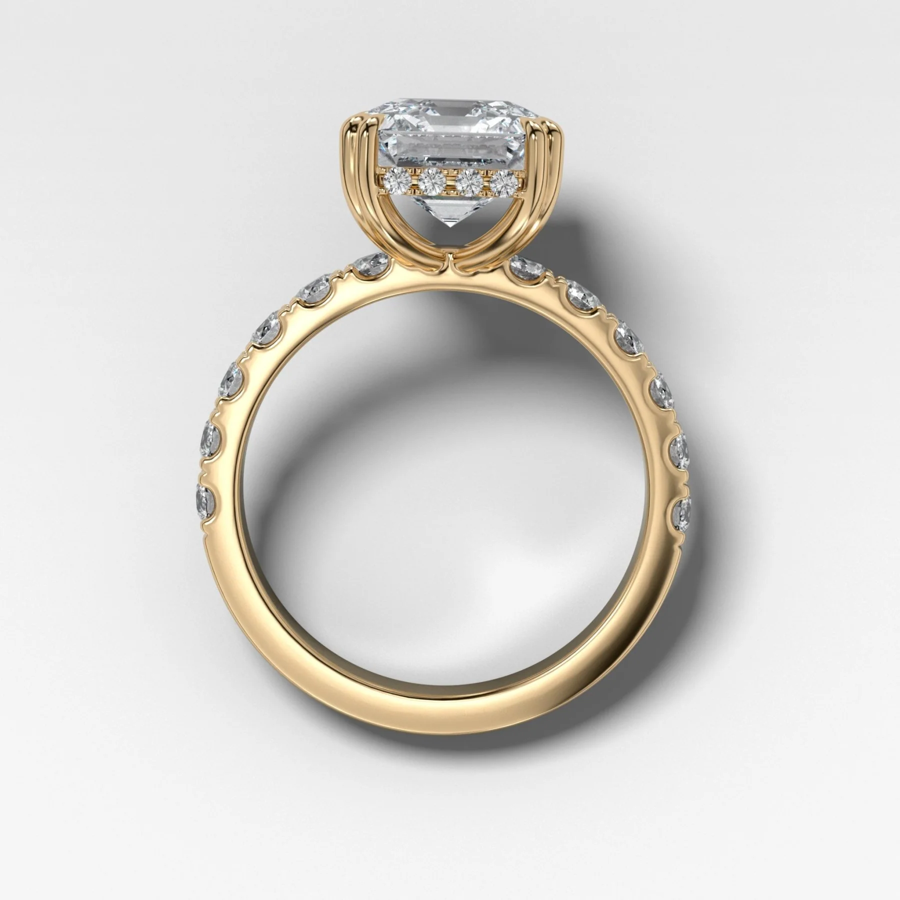 Zenith Engagement Ring With Asscher Cut Diamond - Image 2