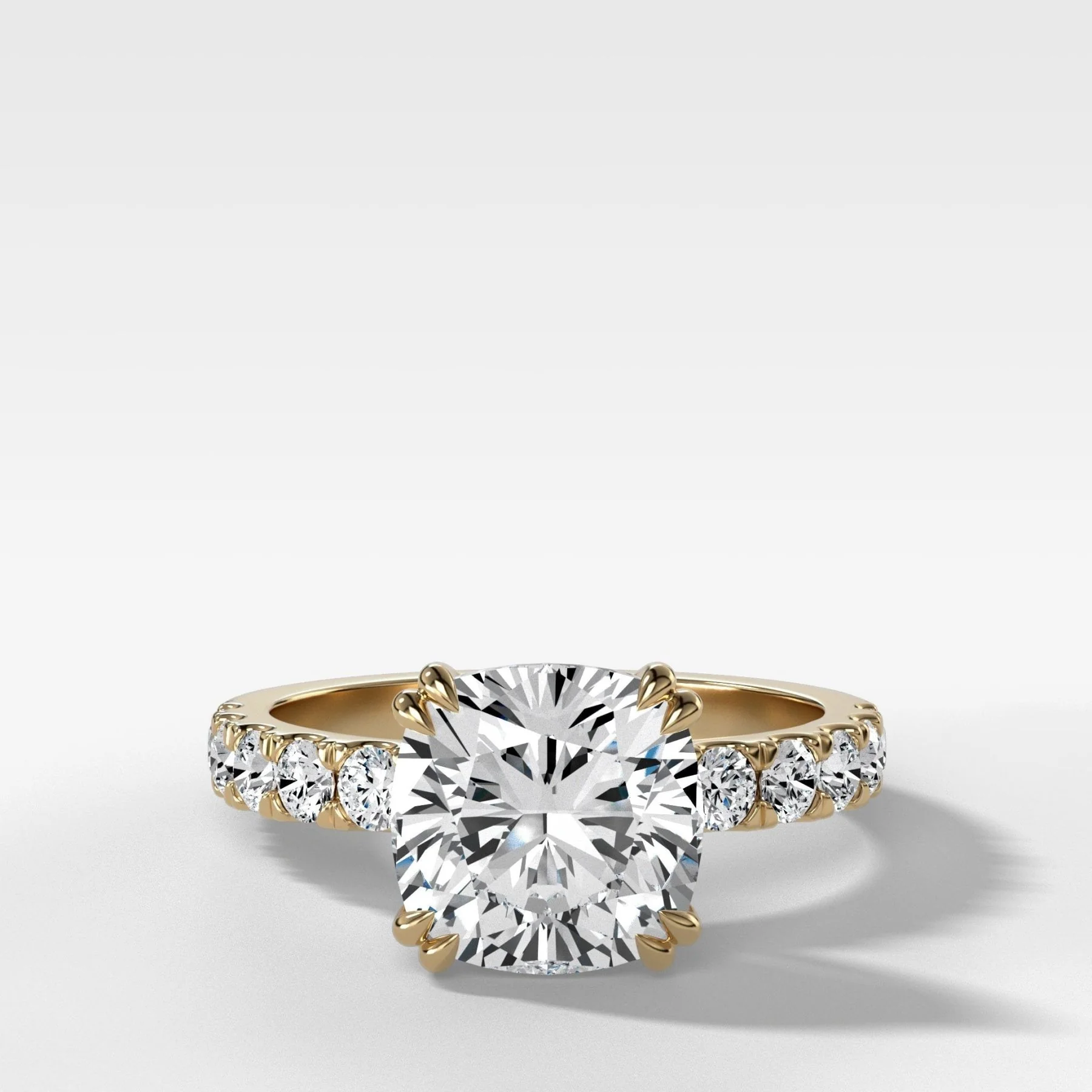 Zenith Engagement Ring With Cushion Cut Diamond