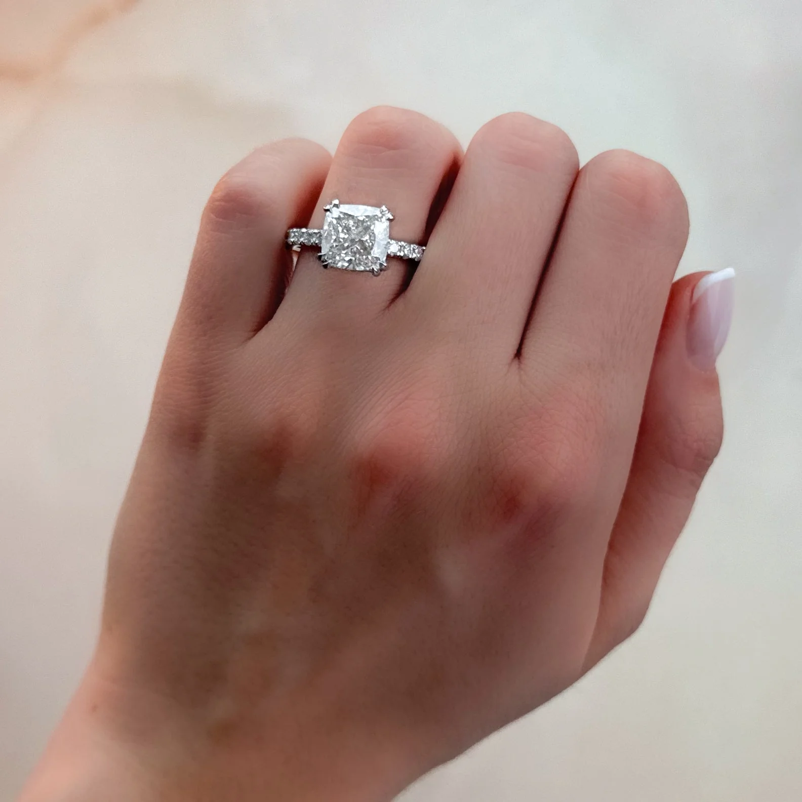 Zenith Engagement Ring With Cushion Cut Diamond - Image 3