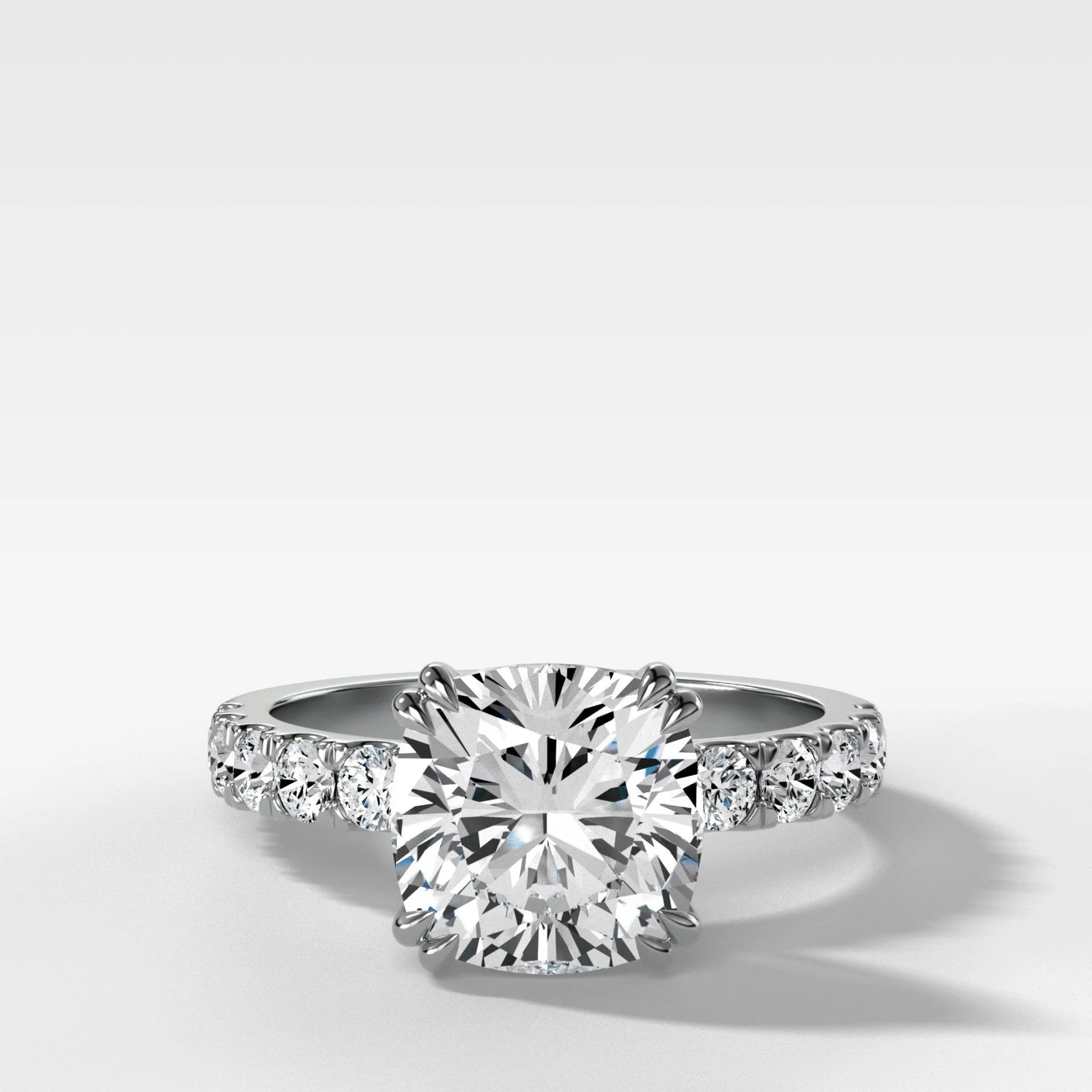 Zenith Engagement Ring With Cushion Cut Diamond - Image 4