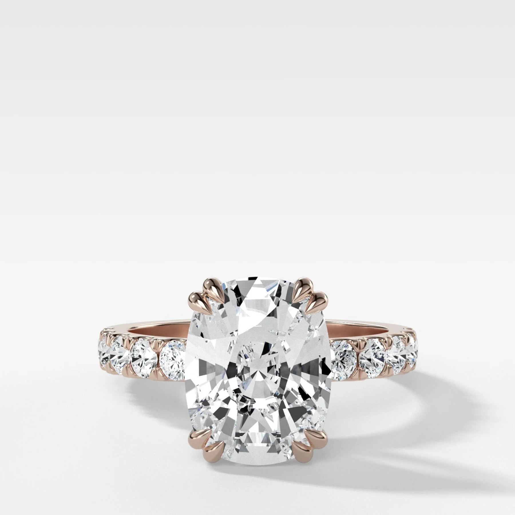 Zenith Engagement Ring With Elongated Cushion Cut Diamond - Image 5