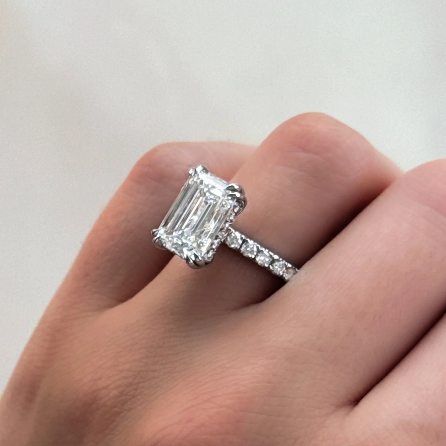 Zenith Engagement Ring With Emerald Cut Diamond - Image 4