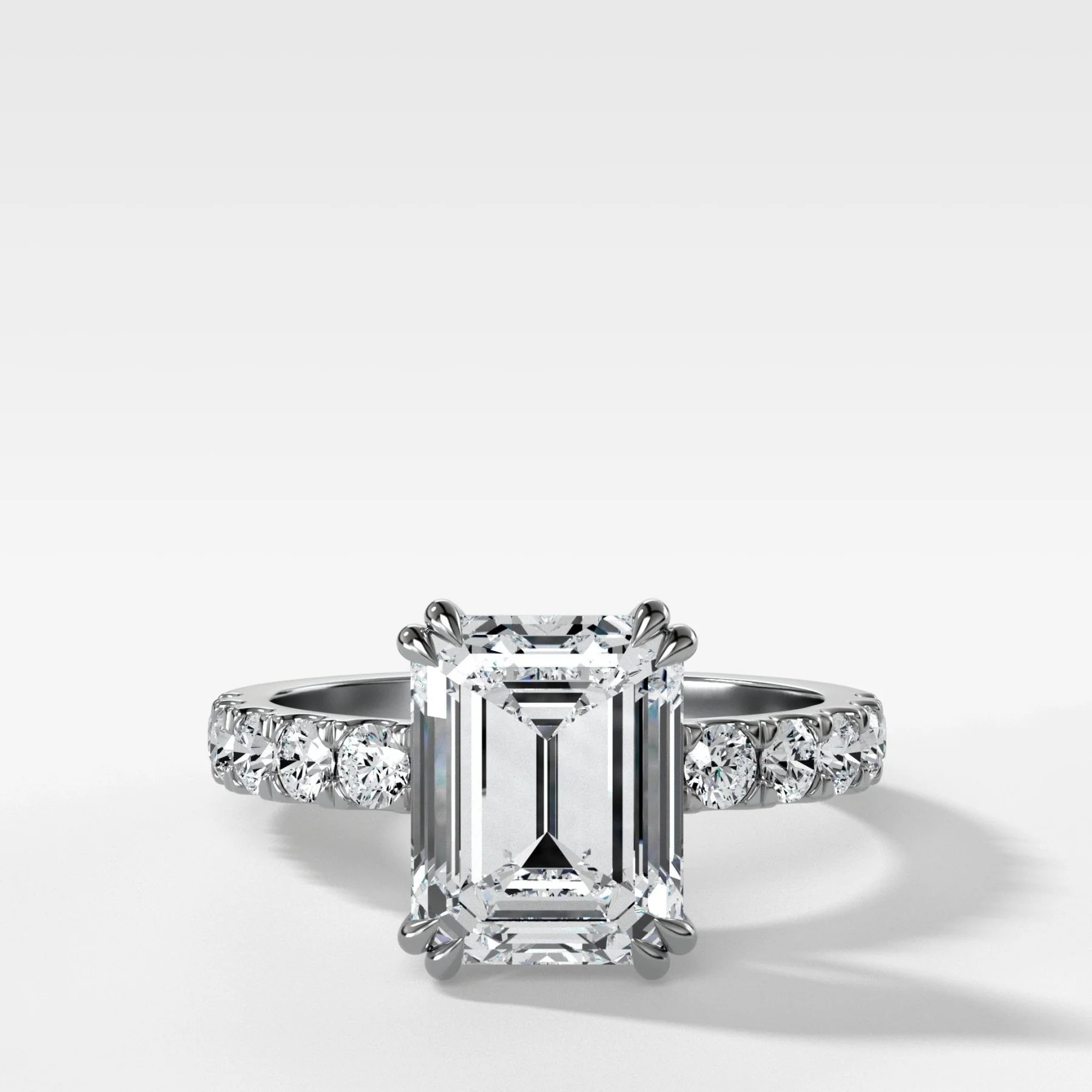 Zenith Engagement Ring With Emerald Cut Diamond - Image 5