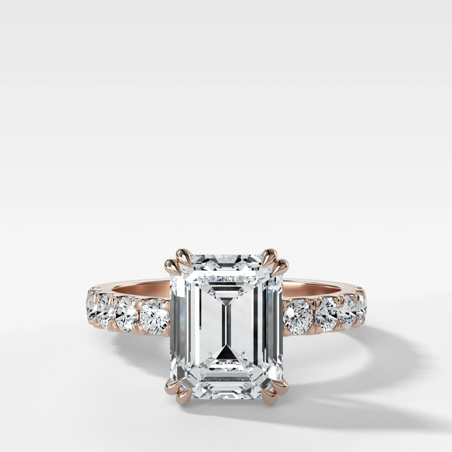Zenith Engagement Ring With Emerald Cut Diamond - Image 6