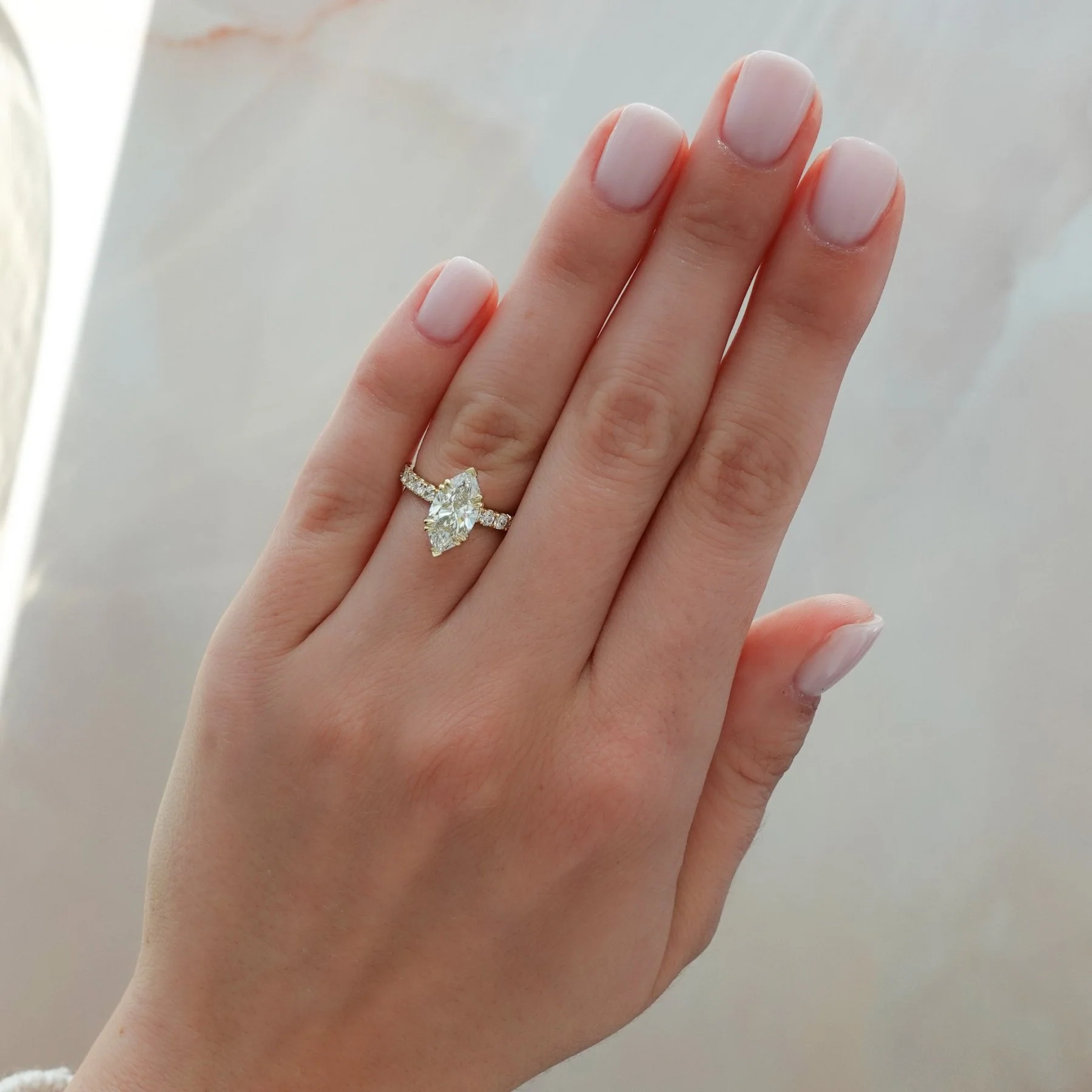 Zenith Engagement Ring With Marquise Cut Diamond - Image 3