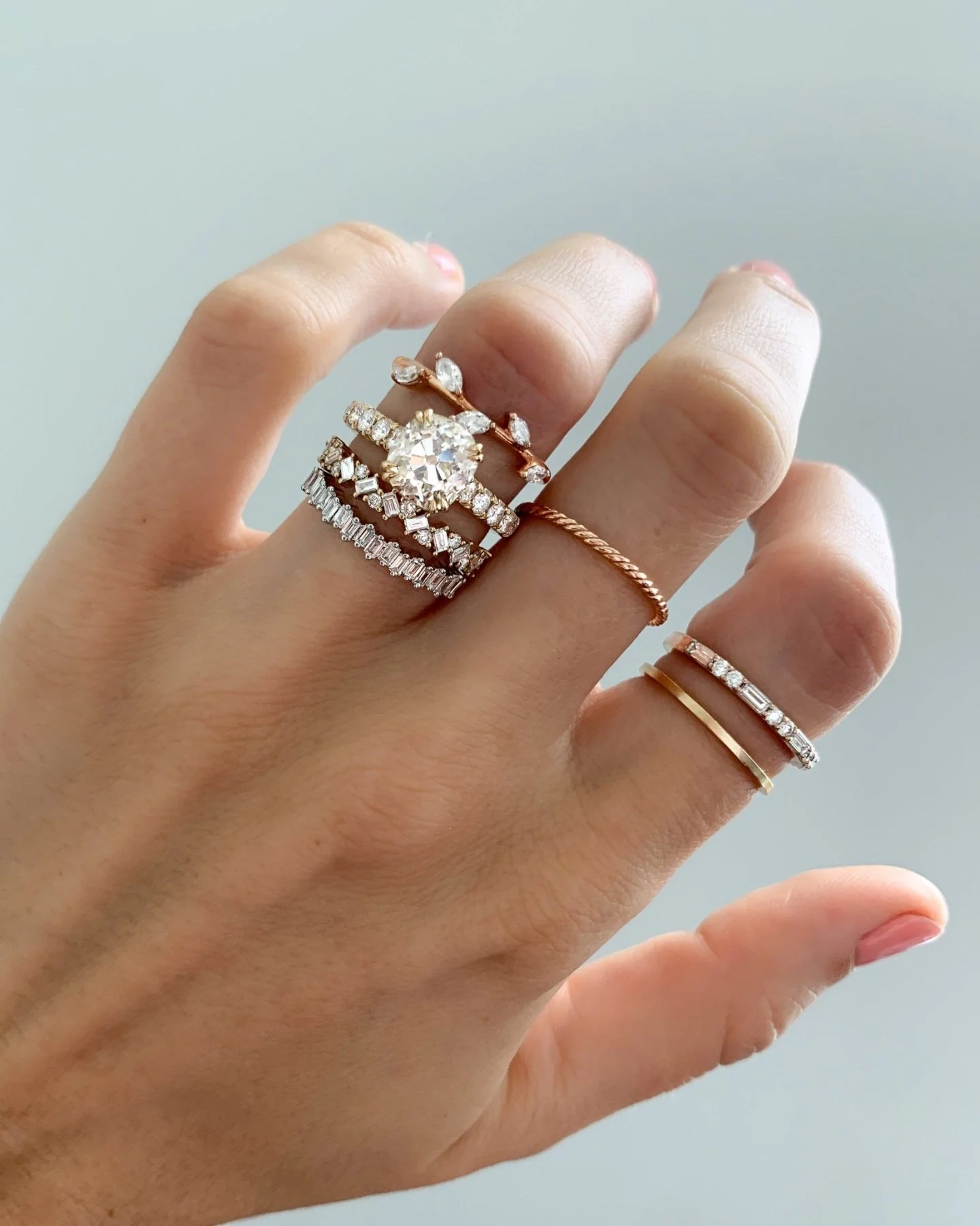 Zenith Engagement Ring With Old Mine Cut Diamond - Image 6