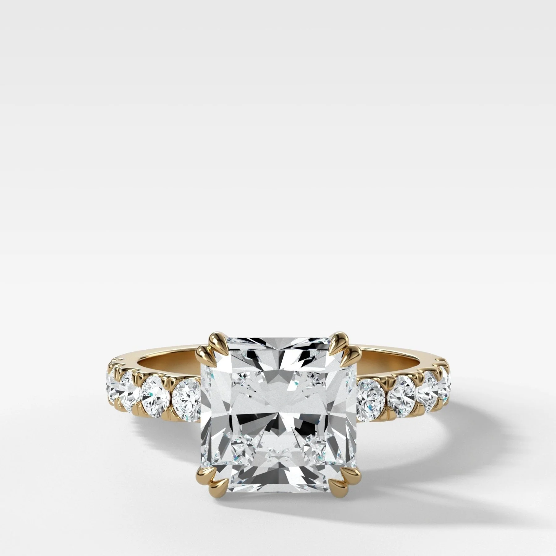 Zenith Engagement Ring With Square Radiant Cut Diamond