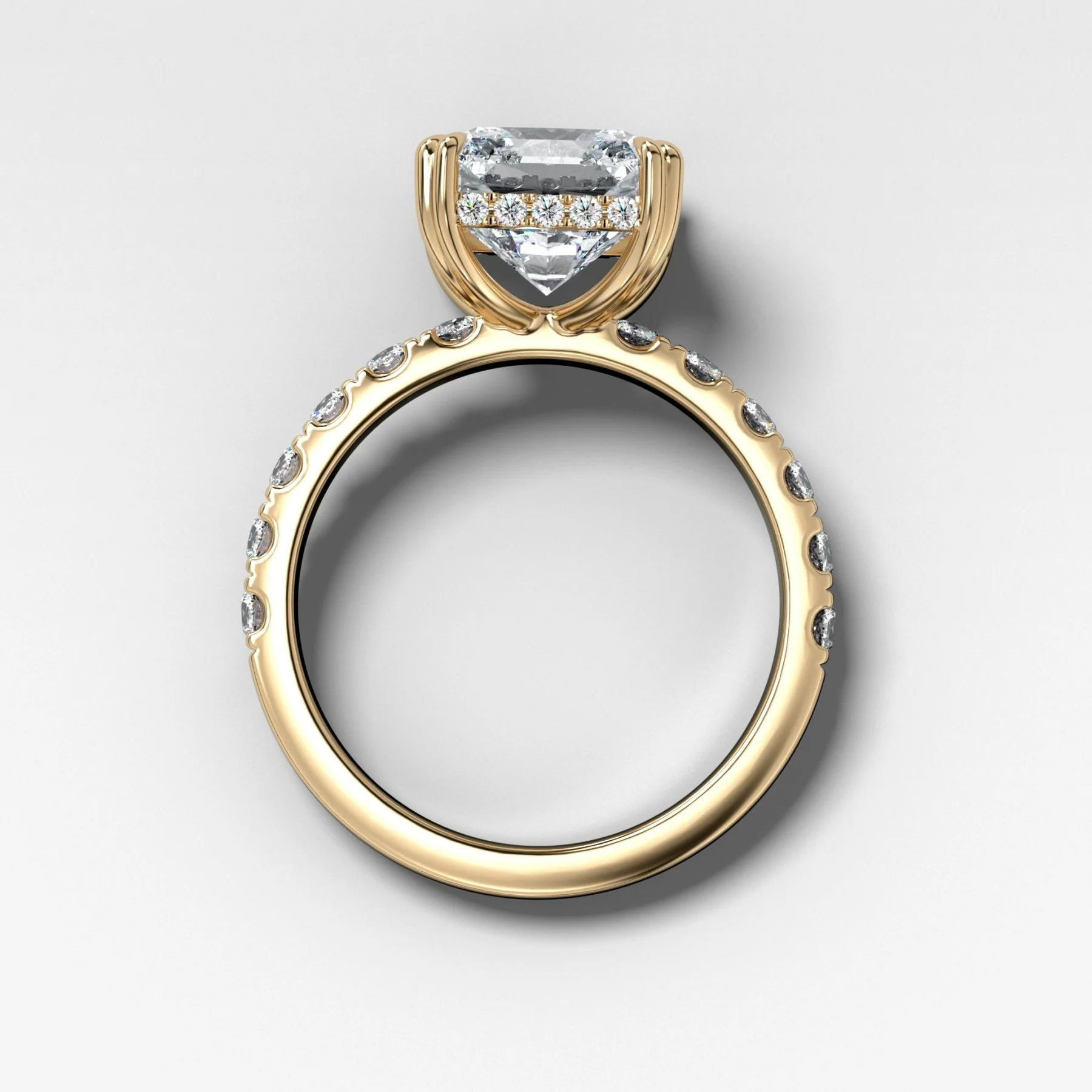 Zenith Engagement Ring With Square Radiant Cut Diamond - Image 2