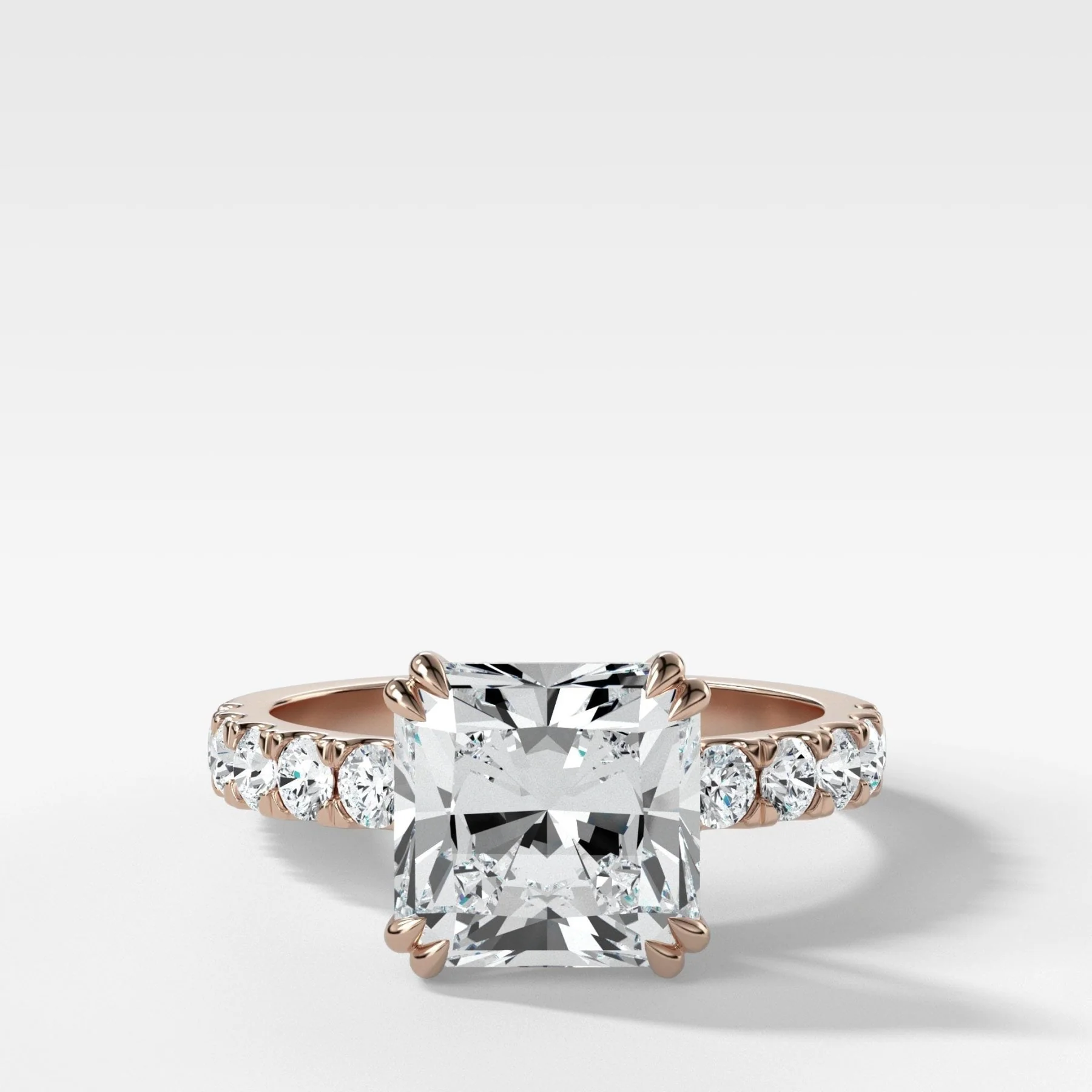 Zenith Engagement Ring With Square Radiant Cut Diamond - Image 4